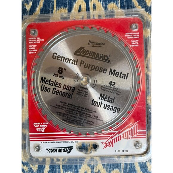 Milwaukee 8" General Purpose Metal Saw Blade 42 Carbide Teeth Endurance - Picture 1 of 3